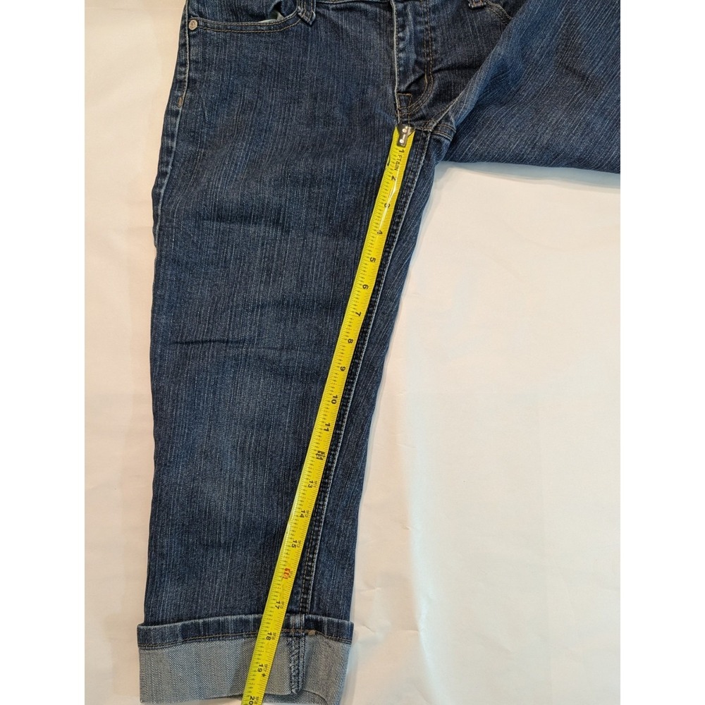 Southpole Capri Jeans Womens Junior Size 7 Low Rise Blue‎ Denim Cuffed Hem Y2K - Picture 4 of 9